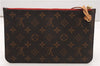 Authentic Louis Vuitton Monogram Neverfull Pouch Purse Clutch Bag Red LV 6580F