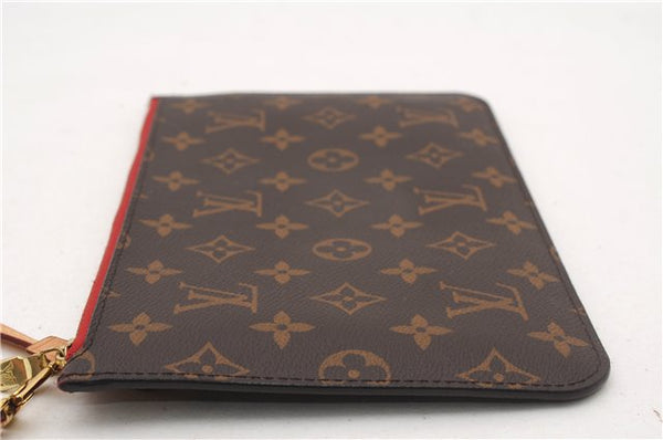 Authentic Louis Vuitton Monogram Neverfull Pouch Purse Clutch Bag Red LV 6580F