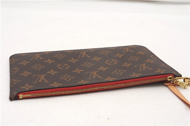 Authentic Louis Vuitton Monogram Neverfull Pouch Purse Clutch Bag Red LV 6580F