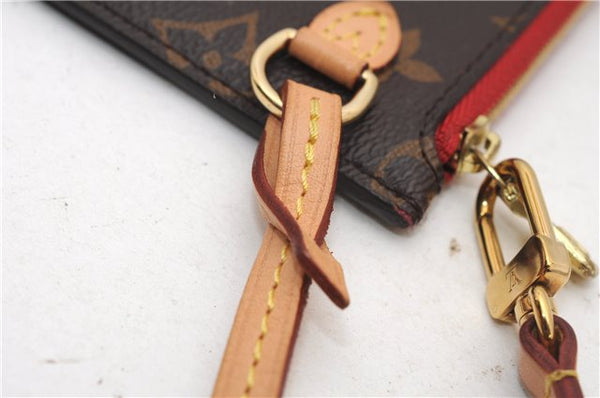 Authentic Louis Vuitton Monogram Neverfull Pouch Purse Clutch Bag Red LV 6580F