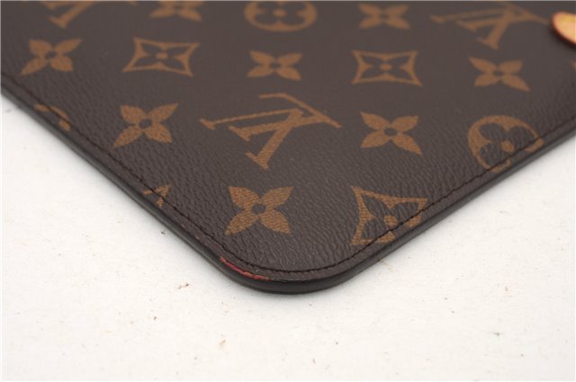 Authentic Louis Vuitton Monogram Neverfull Pouch Purse Clutch Bag Red LV 6580F