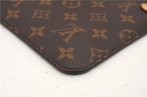 Authentic Louis Vuitton Monogram Neverfull Pouch Purse Clutch Bag Red LV 6580F