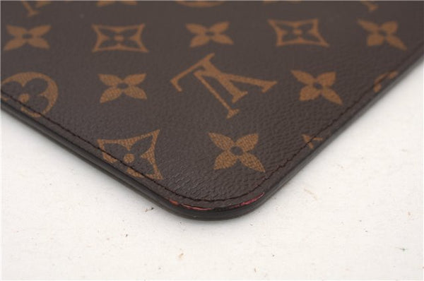 Authentic Louis Vuitton Monogram Neverfull Pouch Purse Clutch Bag Red LV 6580F