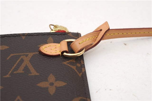Authentic Louis Vuitton Monogram Neverfull Pouch Purse Clutch Bag Red LV 6580F