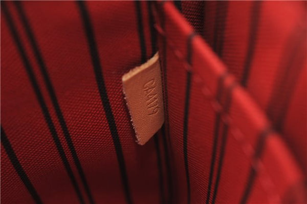 Authentic Louis Vuitton Monogram Neverfull Pouch Purse Clutch Bag Red LV 6580F
