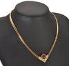 Authentic Christian Dior Gold Tone Rhinestone Chain Pendant Necklace CD 6580I