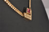 Authentic Christian Dior Gold Tone Rhinestone Chain Pendant Necklace CD 6580I