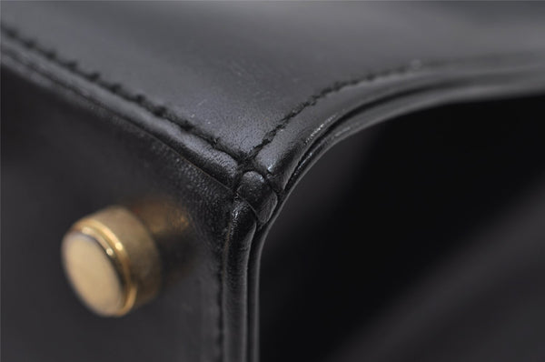 Authentic Salvatore Ferragamo Vara Ribbon Leather 2Way Hand Bag Black SF 6581I
