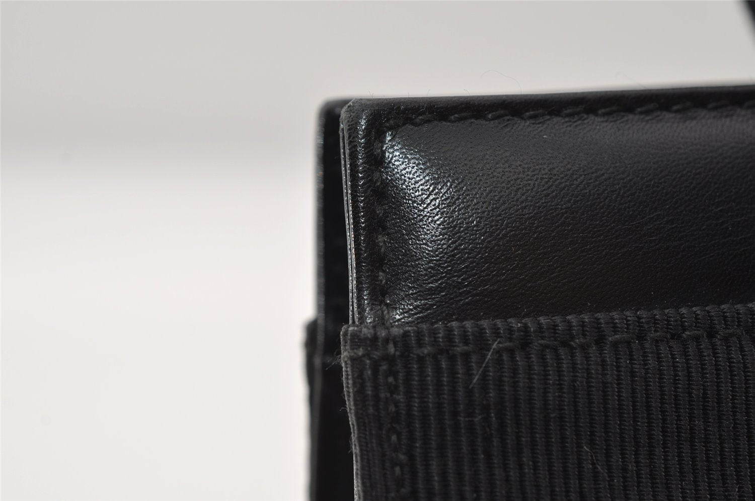 Authentic Salvatore Ferragamo Vara Ribbon Leather 2Way Hand Bag Black SF 6581I