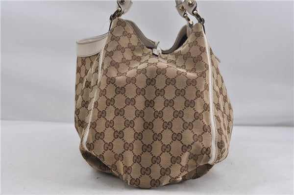 Authentic GUCCI Abbey Shoulder Tote Bag GG Canvas Leather 189835 Brown 6582D