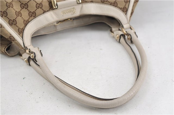 Authentic GUCCI Abbey Shoulder Tote Bag GG Canvas Leather 189835 Brown 6582D