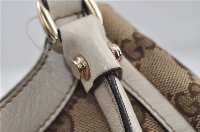 Authentic GUCCI Abbey Shoulder Tote Bag GG Canvas Leather 189835 Brown 6582D