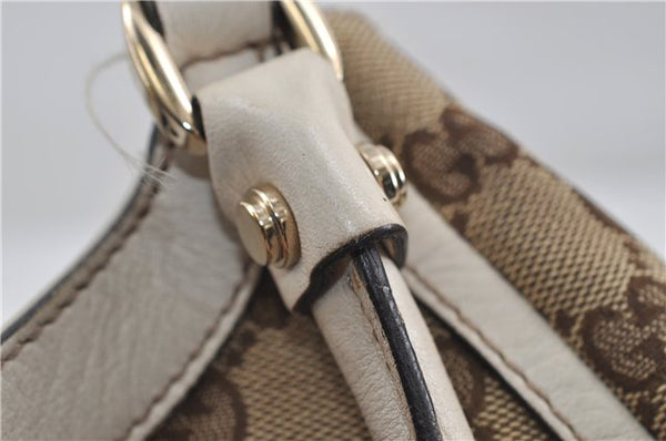 Authentic GUCCI Abbey Shoulder Tote Bag GG Canvas Leather 189835 Brown 6582D