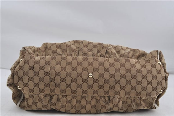 Authentic GUCCI Abbey Shoulder Tote Bag GG Canvas Leather 189835 Brown 6582D