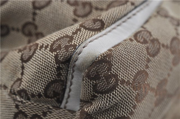 Authentic GUCCI Abbey Shoulder Tote Bag GG Canvas Leather 189835 Brown 6582D