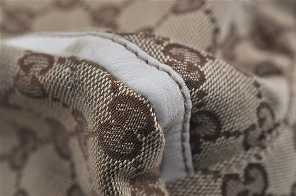 Authentic GUCCI Abbey Shoulder Tote Bag GG Canvas Leather 189835 Brown 6582D