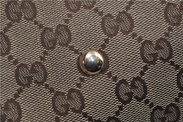 Authentic GUCCI Abbey Shoulder Tote Bag GG Canvas Leather 189835 Brown 6582D