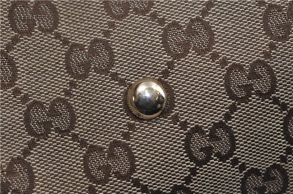 Authentic GUCCI Abbey Shoulder Tote Bag GG Canvas Leather 189835 Brown 6582D