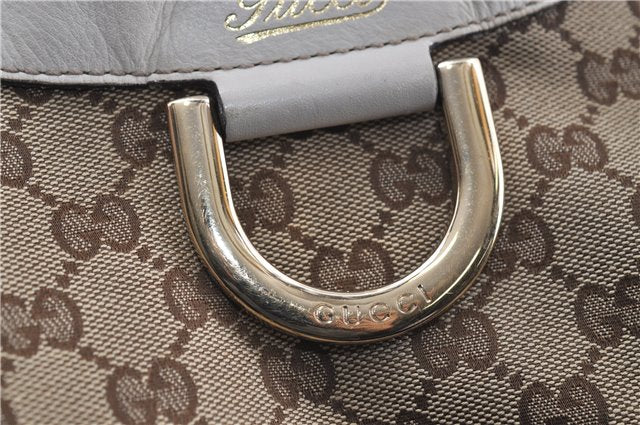 Authentic GUCCI Abbey Shoulder Tote Bag GG Canvas Leather 189835 Brown 6582D