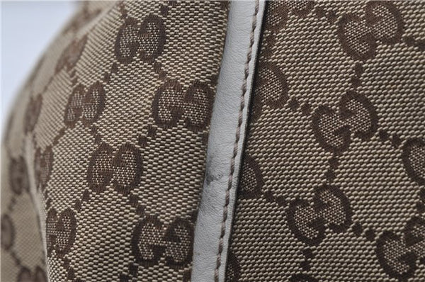 Authentic GUCCI Abbey Shoulder Tote Bag GG Canvas Leather 189835 Brown 6582D