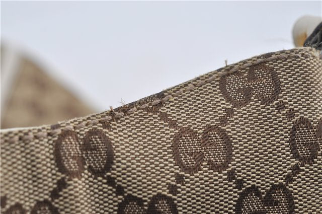 Authentic GUCCI Abbey Shoulder Tote Bag GG Canvas Leather 189835 Brown 6582D