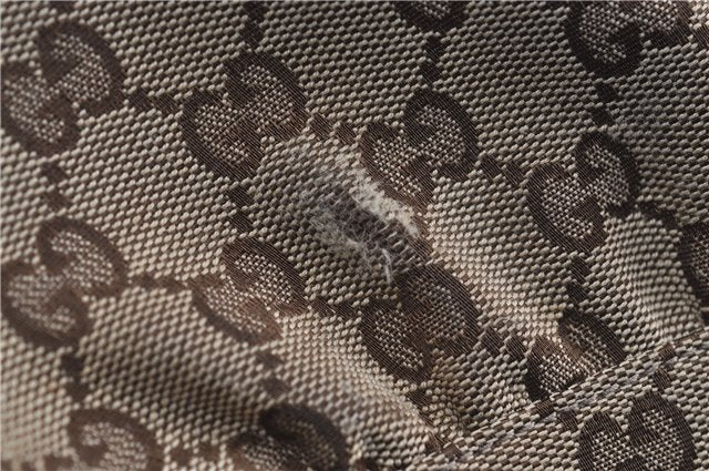 Authentic GUCCI Abbey Shoulder Tote Bag GG Canvas Leather 189835 Brown 6582D