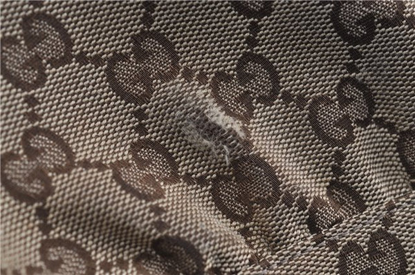 Authentic GUCCI Abbey Shoulder Tote Bag GG Canvas Leather 189835 Brown 6582D