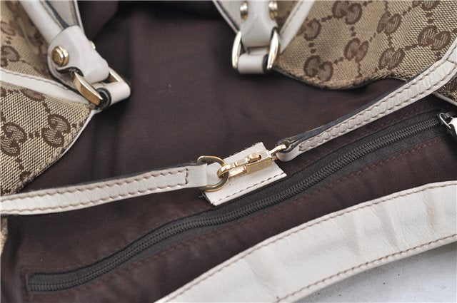Authentic GUCCI Abbey Shoulder Tote Bag GG Canvas Leather 189835 Brown 6582D