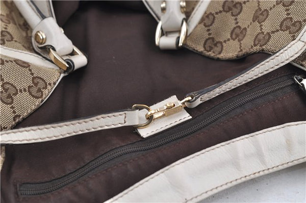 Authentic GUCCI Abbey Shoulder Tote Bag GG Canvas Leather 189835 Brown 6582D