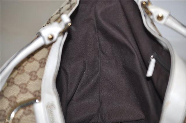 Authentic GUCCI Abbey Shoulder Tote Bag GG Canvas Leather 189835 Brown 6582D