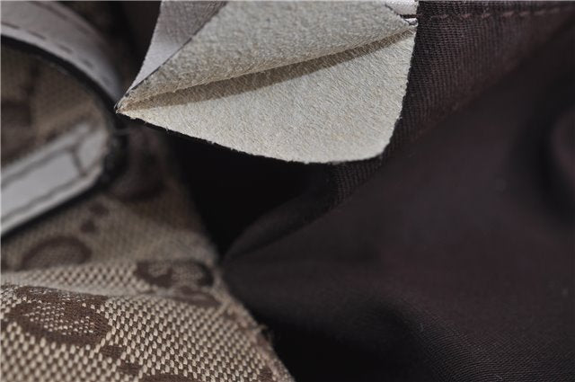 Authentic GUCCI Abbey Shoulder Tote Bag GG Canvas Leather 189835 Brown 6582D