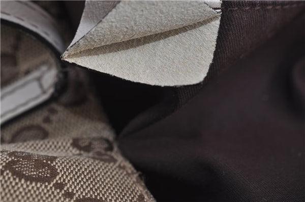 Authentic GUCCI Abbey Shoulder Tote Bag GG Canvas Leather 189835 Brown 6582D