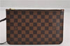 Auth Louis Vuitton Damier Neverfull Pouch Purse Clutch Rose Ballerine Pink 6582F