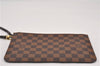 Auth Louis Vuitton Damier Neverfull Pouch Purse Clutch Rose Ballerine Pink 6582F