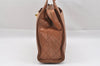 Authentic CHANEL Calf Skin Turnlock Matelasse Shoulder Tote Bag Brown CC 6584I