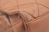 Authentic CHANEL Calf Skin Turnlock Matelasse Shoulder Tote Bag Brown CC 6584I