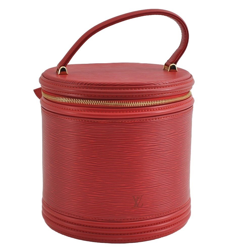 Authentic Louis Vuitton Epi Cannes Red Cosmetic Hand Bag Purse M48037 LV 6585I