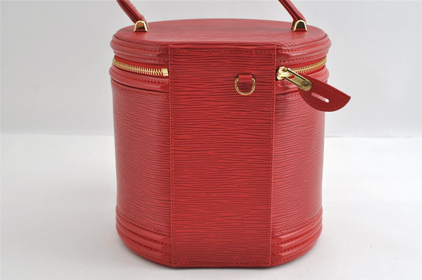 Authentic Louis Vuitton Epi Cannes Red Cosmetic Hand Bag Purse M48037 LV 6585I