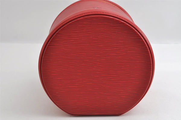 Authentic Louis Vuitton Epi Cannes Red Cosmetic Hand Bag Purse M48037 LV 6585I