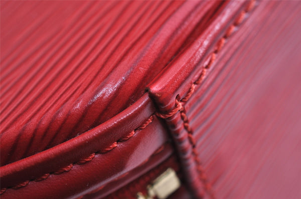 Authentic Louis Vuitton Epi Cannes Red Cosmetic Hand Bag Purse M48037 LV 6585I