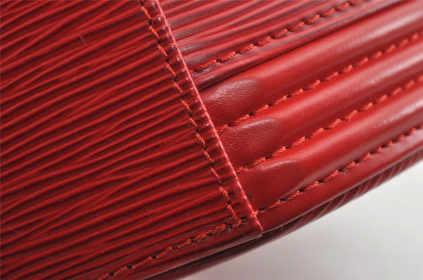 Authentic Louis Vuitton Epi Cannes Red Cosmetic Hand Bag Purse M48037 LV 6585I