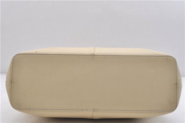 Authentic BURBERRY Vintage Leather Shoulder Hand Bag Purse Ivory 6586C