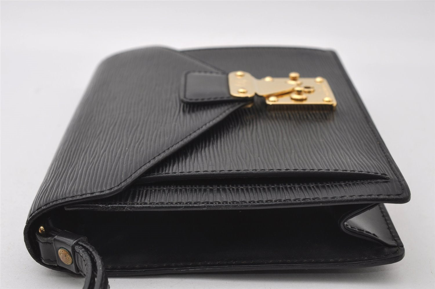 Auth Louis Vuitton Epi Pochette Sellier Dragonne Clutch Bag M52612 Black 6586I