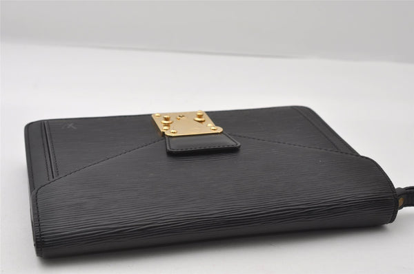 Auth Louis Vuitton Epi Pochette Sellier Dragonne Clutch Bag M52612 Black 6586I