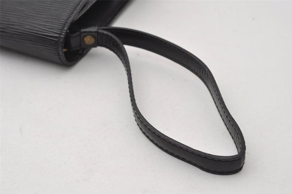 Auth Louis Vuitton Epi Pochette Sellier Dragonne Clutch Bag M52612 Black 6586I