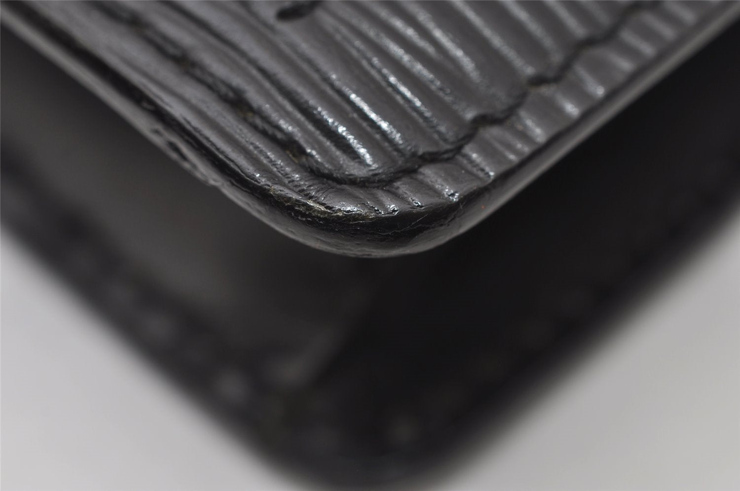 Auth Louis Vuitton Epi Pochette Sellier Dragonne Clutch Bag M52612 Black 6586I