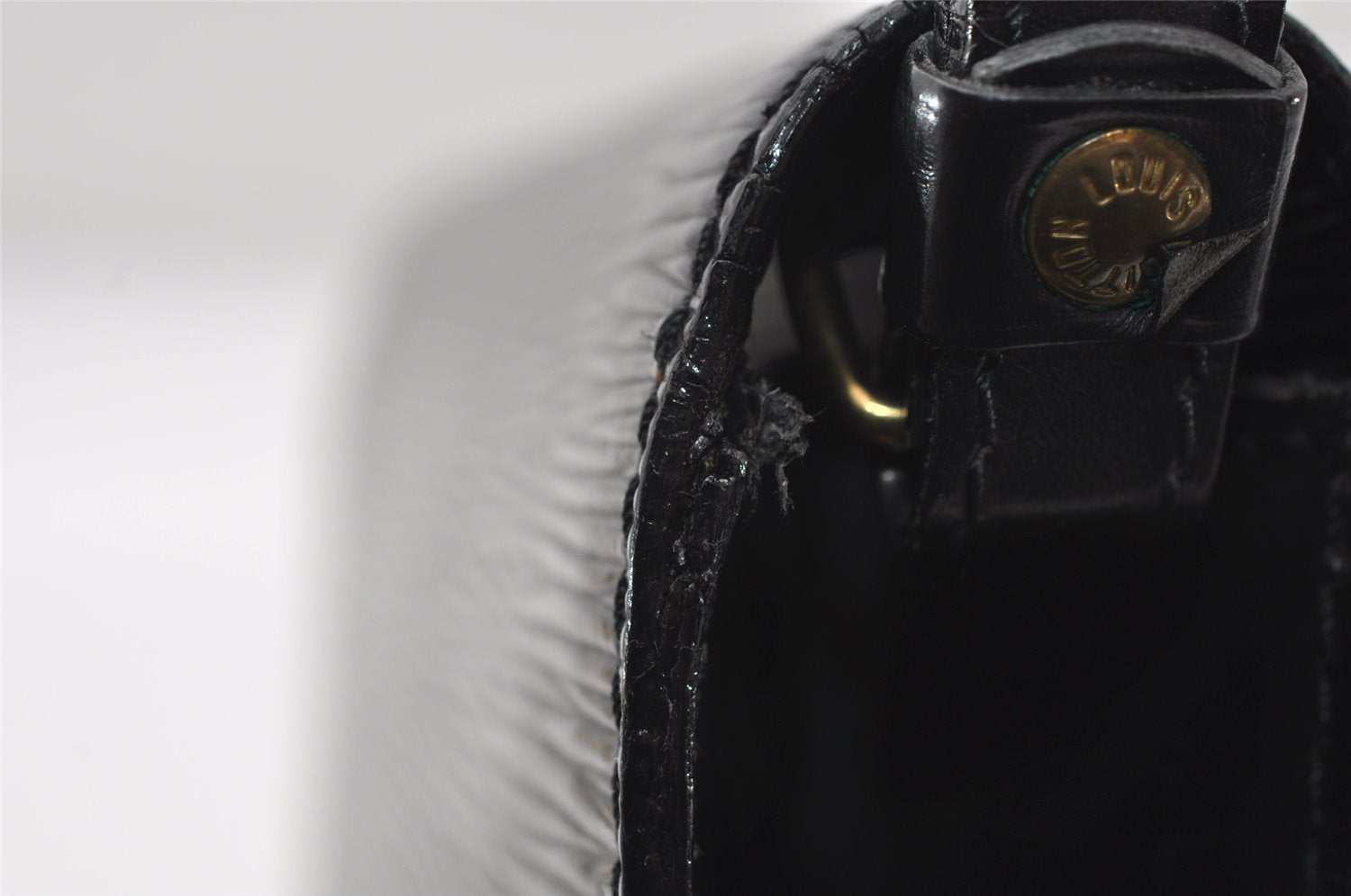 Auth Louis Vuitton Epi Pochette Sellier Dragonne Clutch Bag M52612 Black 6586I