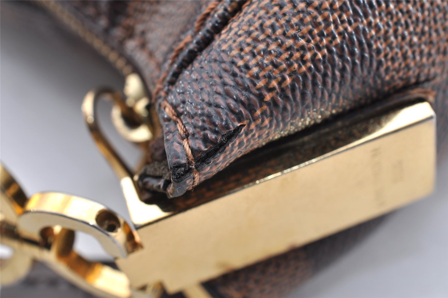 Authentic Louis Vuitton Damier Portobello PM Shoulder Hand Bag N41184 LV 6587I