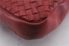 Authentic BOTTEGA VENETA Intrecciato Leather Shoulder Tote Bag Red 6589D