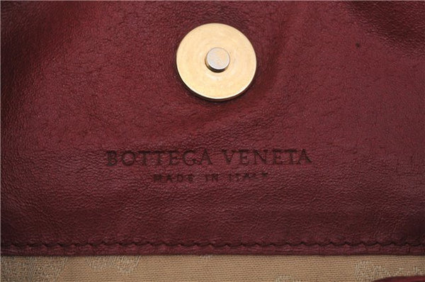 Authentic BOTTEGA VENETA Intrecciato Leather Shoulder Tote Bag Red 6589D